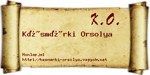 Késmárki Orsolya névjegykártya